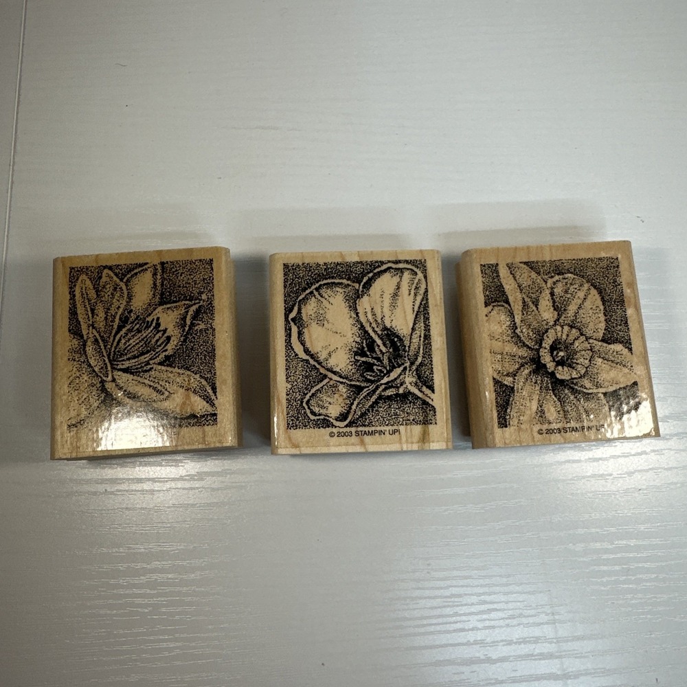 Stampin' Up Perfect Petals Set of 3  Flowers Vintage 2003‎